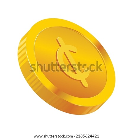 Vector illustration of golden Ghanaian cedi coin. editable and scalable eps