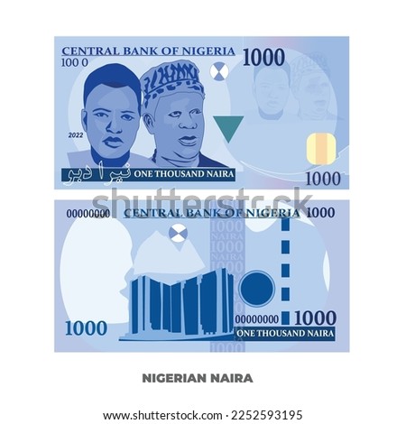 Vector Illustration of new Nigerian naira note Isolated on white background, scalable and editable eps
