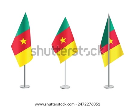 Flag of Cameroon with silver pole