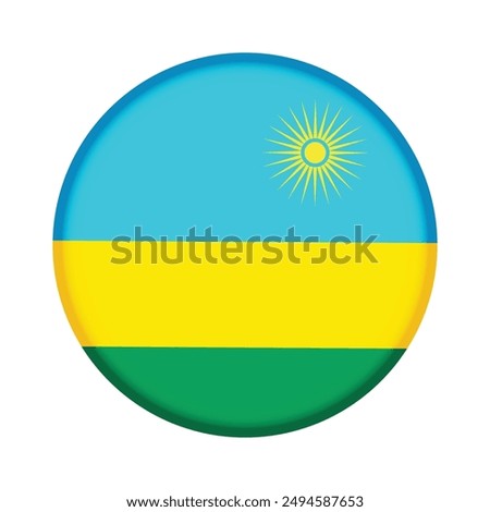 Isolated round flag of Rwanda