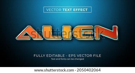 Editable Text Effect Alien Space Template With 3 Dimension Type Style