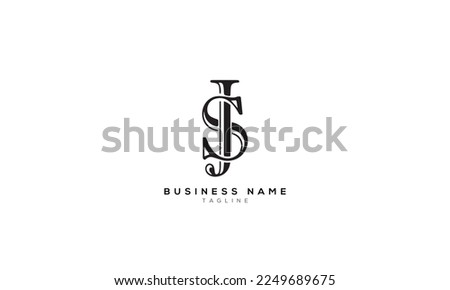SJ, JS, Abstract initial monogram letter alphabet logo design