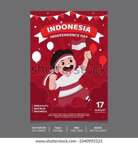 Indonesia independence day event poster template, Indonesia independence celebration day