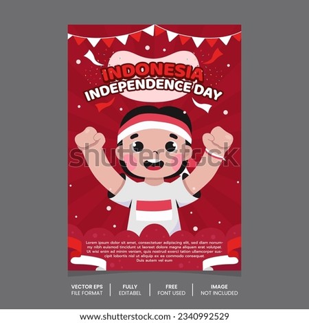 Indonesia independence day event poster template, Indonesia independence celebration day