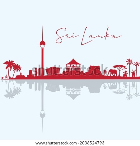 All Sri Lanka skyline vector in editable vector file