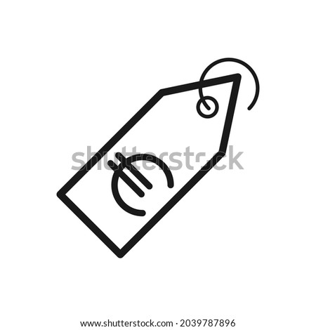 Euro price tag icon. High quality and very suitable for your web design, UI, mobile app design, etc. 
Vector illustration on a white background.