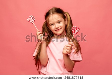 Image, Stock Photo little girl sticking her tongue out