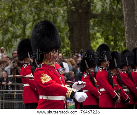 LONDON, UK - APRIL 29: Royal guards at Prince William and Kate Middleton wedding, April 29, 2011 in London, United Kingdom
