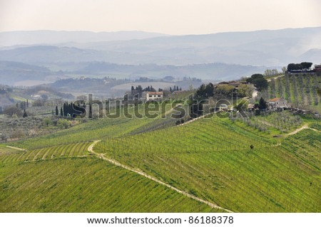 Typical Tuscany landscape in spring, Italy