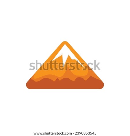 fire pyramid mount logo design illustration.