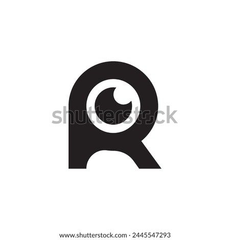 R photo camera logo design.