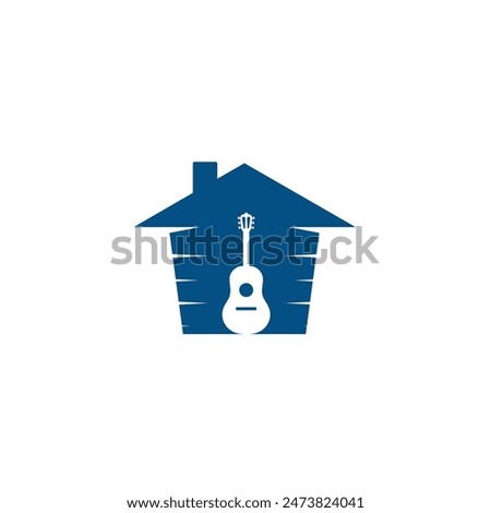 house music guitar logo design
