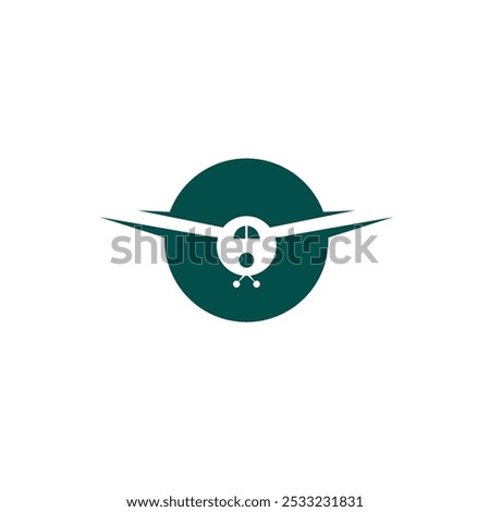 army plane circle logo design