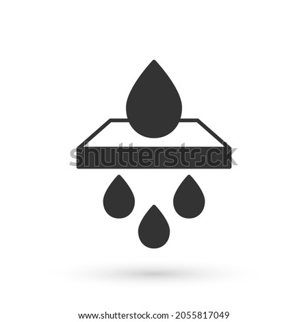 Grey Water filter cartridge icon isolated on white background.  Vector