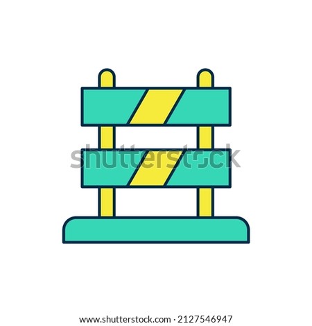 Filled outline End of railway tracks icon isolated on white background. Stop sign. Railroad buffer end to destination.  Vector