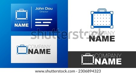 Logotype Guitar amplifier icon isolated on white background. Musical instrument. Logo design template element. Vector