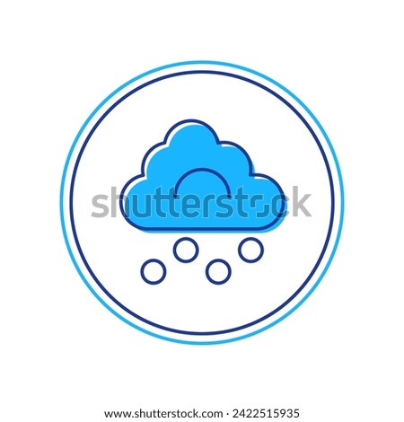 Filled outline Hail cloud icon isolated on white background.  Vector