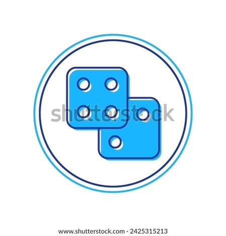 Filled outline Game dice icon isolated on white background. Casino gambling.  Vector