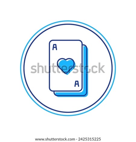 Filled outline Playing cards icon isolated on white background. Casino gambling.  Vector
