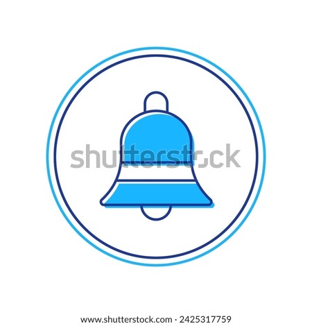 Filled outline Ringing bell icon isolated on white background. Alarm symbol, service bell, handbell sign, notification symbol.  Vector