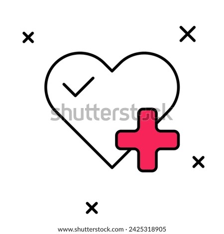 Filled outline Heart rate icon isolated on white background. Heartbeat sign. Heart pulse icon. Cardiogram icon.  Vector