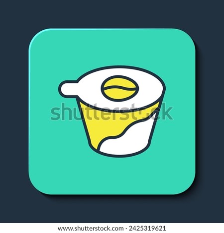 Filled outline Pour over coffee maker icon isolated on blue background. Alternative methods of brewing coffee. Coffee culture. Turquoise square button. Vector