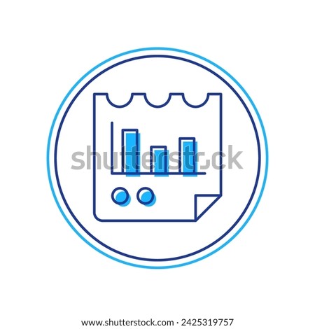 Filled outline Document with graph chart icon isolated on white background. Report text file icon. Accounting sign. Audit, analysis, planning.  Vector