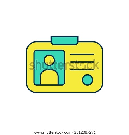 Filled outline Taxi driver license icon isolated on white background.  Vector