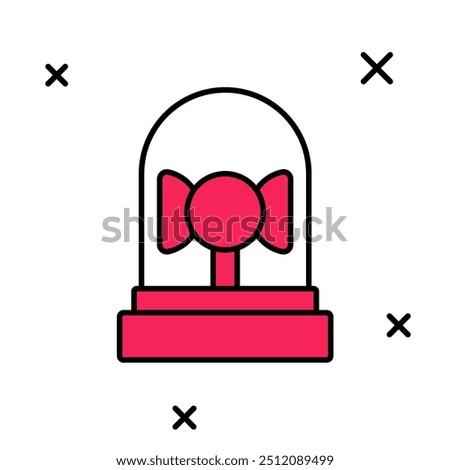 Filled outline Ringing alarm bell icon isolated on white background. Fire alarm system. Service bell, handbell sign, notification symbol.  Vector