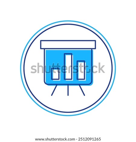 Filled outline Board with graph chart icon isolated on white background. Report text file icon. Accounting sign. Audit, analysis, planning.  Vector