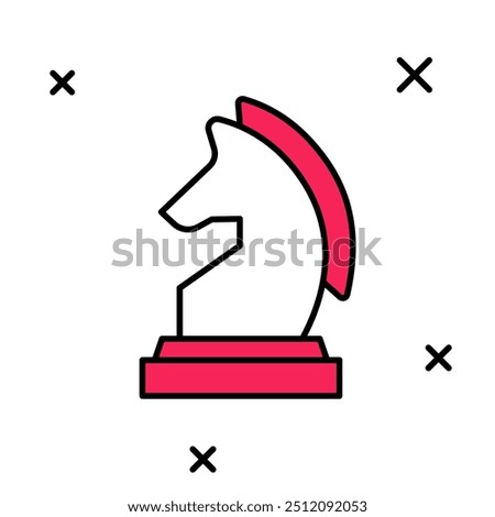 Filled outline Chess icon isolated on white background. Business strategy. Game, management, finance.  Vector