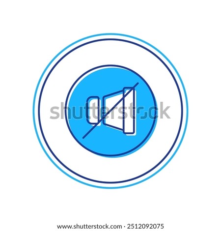 Filled outline Mute microphone icon isolated on white background. Microphone audio muted.  Vector