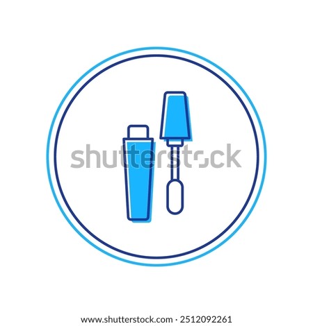 Filled outline Mascara brush icon isolated on white background.  Vector