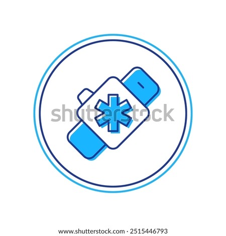 Filled outline Smart watch showing heart beat rate icon isolated on white background. Fitness App concept.  Vector