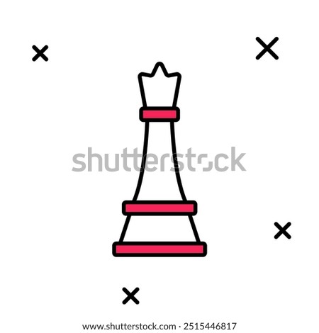 Filled outline Chess icon isolated on white background. Business strategy. Game, management, finance.  Vector