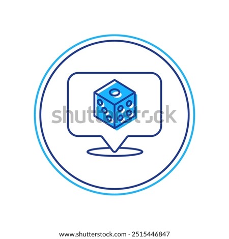 Filled outline Game dice icon isolated on white background. Casino gambling.  Vector