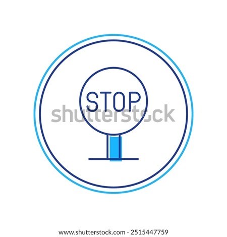 Filled outline Stop sign icon isolated on white background. Traffic regulatory warning stop symbol.  Vector