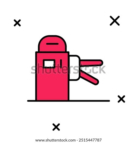 Filled outline Turnstile icon isolated on white background.  Vector