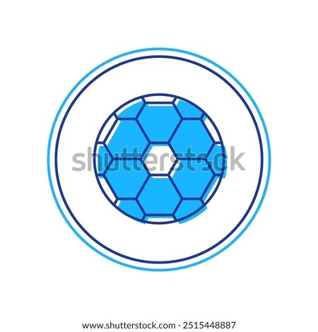 Filled outline Soccer football ball icon isolated on white background. Sport equipment.  Vector