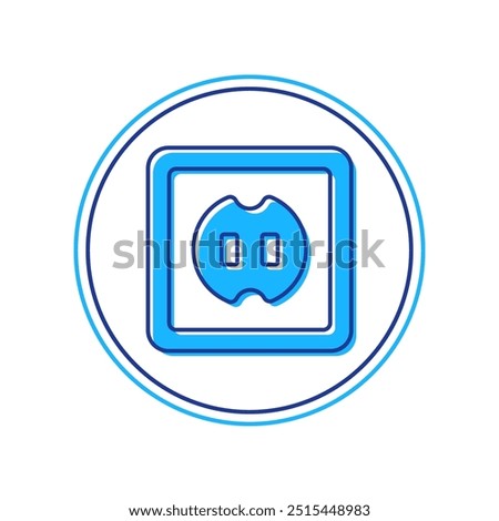 Filled outline Electrical outlet icon isolated on white background. Power socket. Rosette symbol.  Vector