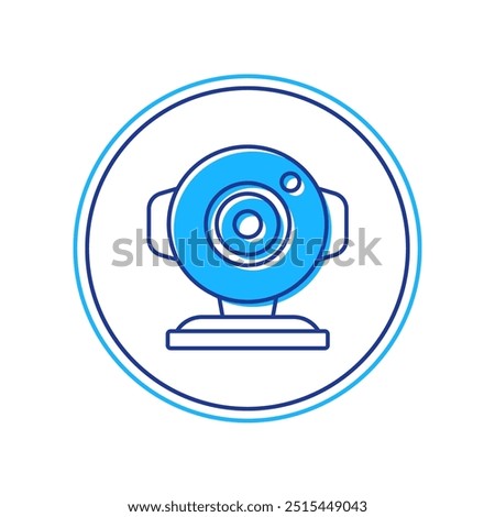 Filled outline Web camera icon isolated on white background. Chat camera. Webcam icon.  Vector