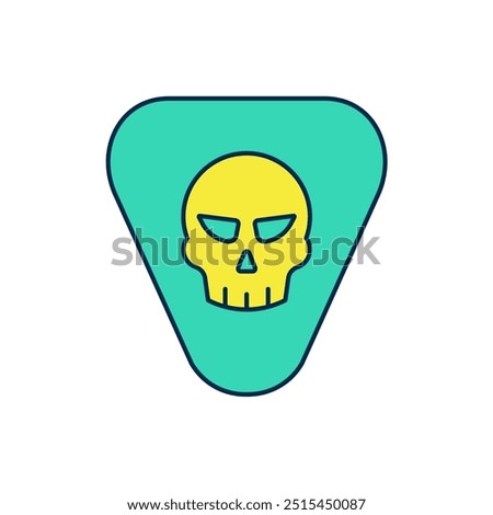 Filled outline Guitar pick icon isolated on white background. Musical instrument.  Vector