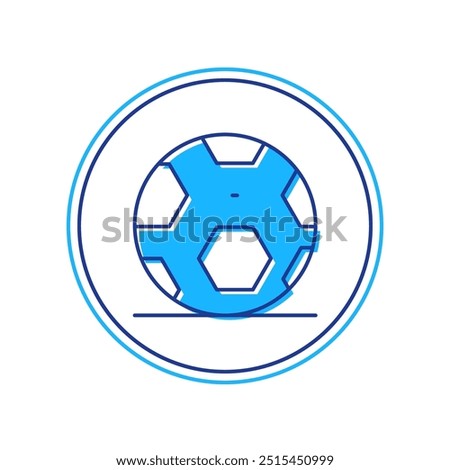 Filled outline Soccer football ball icon isolated on white background. Sport equipment.  Vector