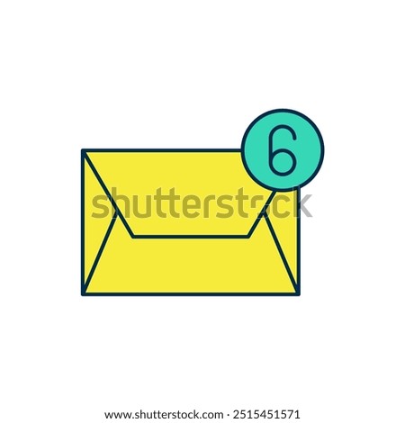 Filled outline Mail and e-mail icon isolated on white background. Envelope symbol e-mail. Email message sign.  Vector