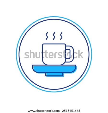 Filled outline Coffee cup icon isolated on white background. Tea cup. Hot drink coffee.  Vector