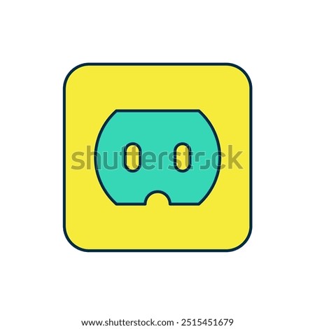 Filled outline Electrical outlet icon isolated on white background. Power socket. Rosette symbol.  Vector