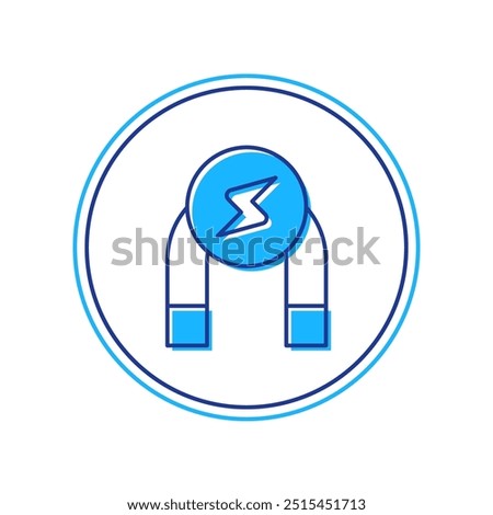 Filled outline Magnet icon isolated on white background. Horseshoe magnet, magnetism, magnetize, attraction.  Vector