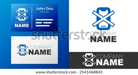 Logotype No cell phone icon isolated on white background. No talking and calling sign. Cell prohibition. Logo design template element. Vector