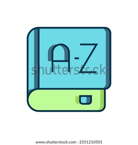 Filled outline Translator book icon isolated on white background. Foreign language conversation icons in chat speech bubble. Translating concept. Flat filled outline style with shadow. Vector