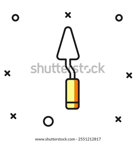 Filled outline Palette knife icon isolated on white background. Flat filled outline style with shadow. Vector